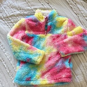 Fluffy Rainbow Quarter Zip size 12 kids